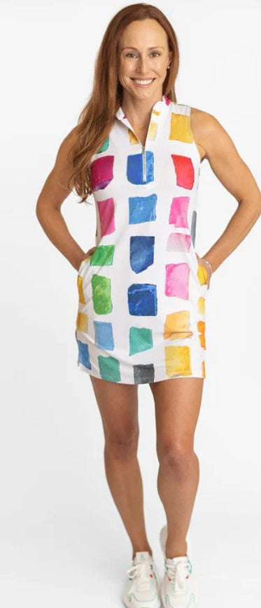 Amy Sport Mosaic Course to Cocktails Sleeveless Dress