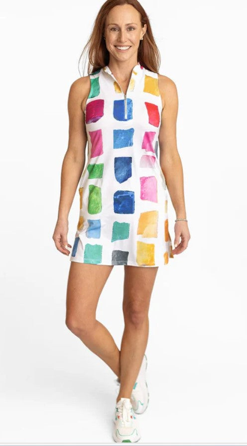 Amy Sport Mosaic Course to Cocktails Sleeveless Dress