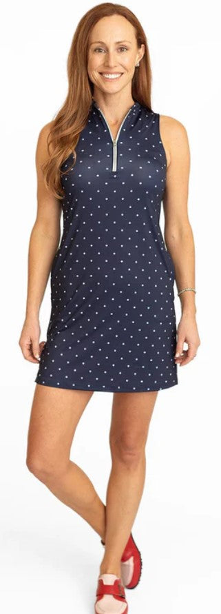 Amy Sport CLASSIC COURSE TO COCKTAILS SLEEVELESS DRESS IN NAVY LOGO