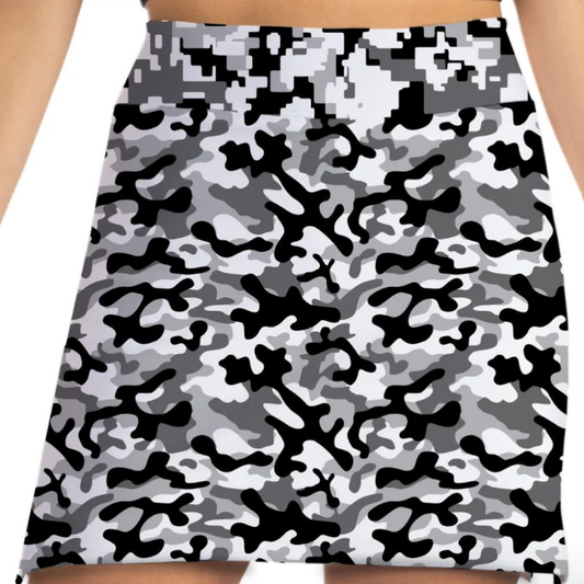 Skort Obsession Camo Black Skort 17"
