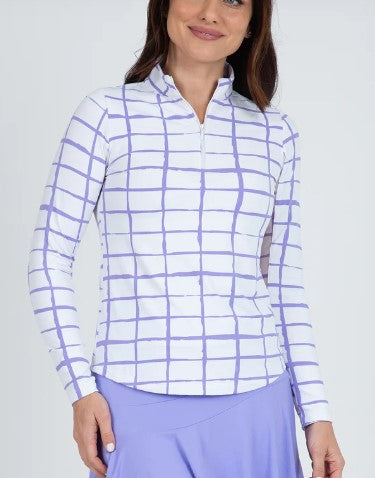 IBKUL Cordova Long Sleeve Mock Neck Top (Multiple Colors)