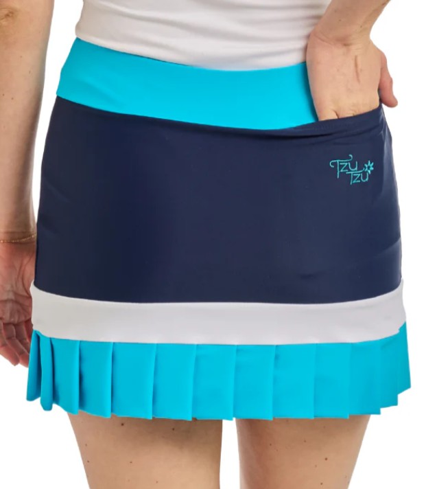 TZU TZU DARBY NAVY-CAPRI-WHITE SKORT 16"