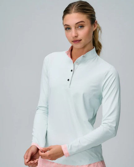 Fairway & Greene DIDI BUTTON LONG SLEEVE MOCK
