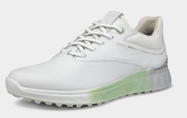 ECCO WOMEN'S S-THREE SPIKELESS GOLF SHOE in White/Matcha