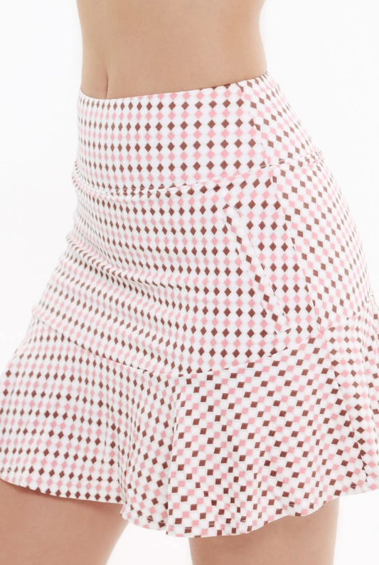 GGBlue ROSE DIAMONDS Flare Ice Skort 17.5"