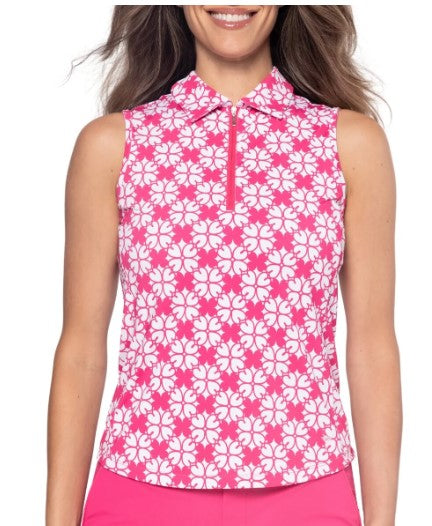 Golftini Floral Sleeveless Cool Girl Polo (Multiple Colors)