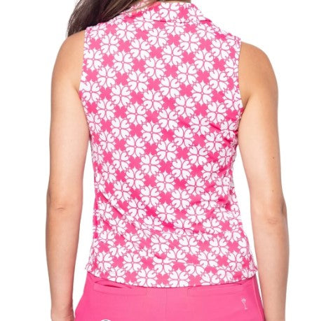 Golftini Floral Sleeveless Cool Girl Polo (Multiple Colors)