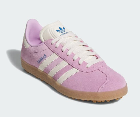 Adidas Gazelle Spikeless Golf Shoes in Bliss Lilac / Chalk White / Blue Bird
