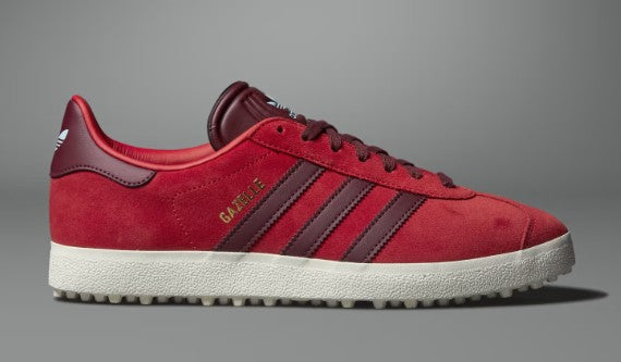 Adidas Gazelle Spikeless Golf Shoes in Better Scarlet / Cloud White / Clear Sky