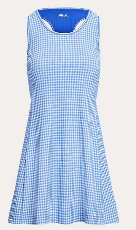 Ralph Lauren RLX Gingham Crisscross Interlock Racer Back Dress 33"