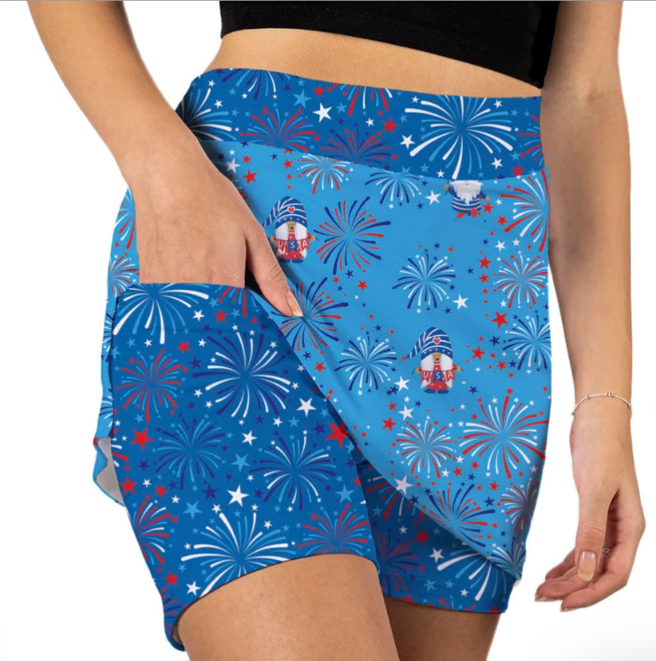 Skort Obsession Gnome In the USA Firework Skort