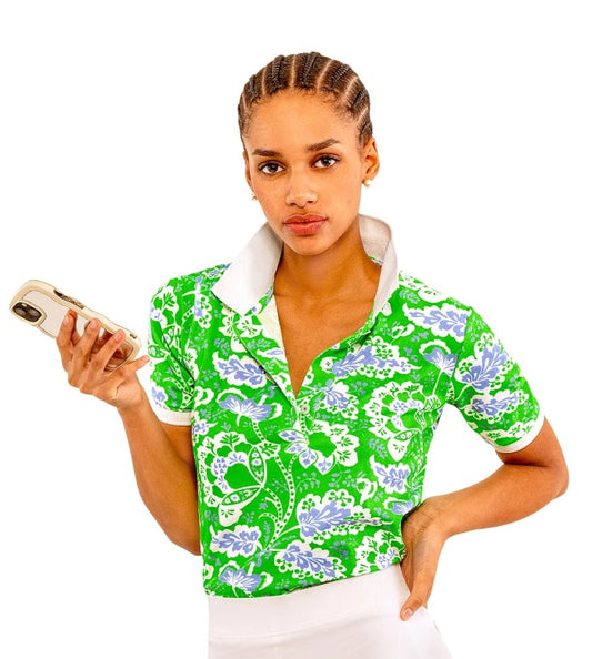 Gretchen Scott Gripeless Flora Polo Shirt (Multiple Colors)