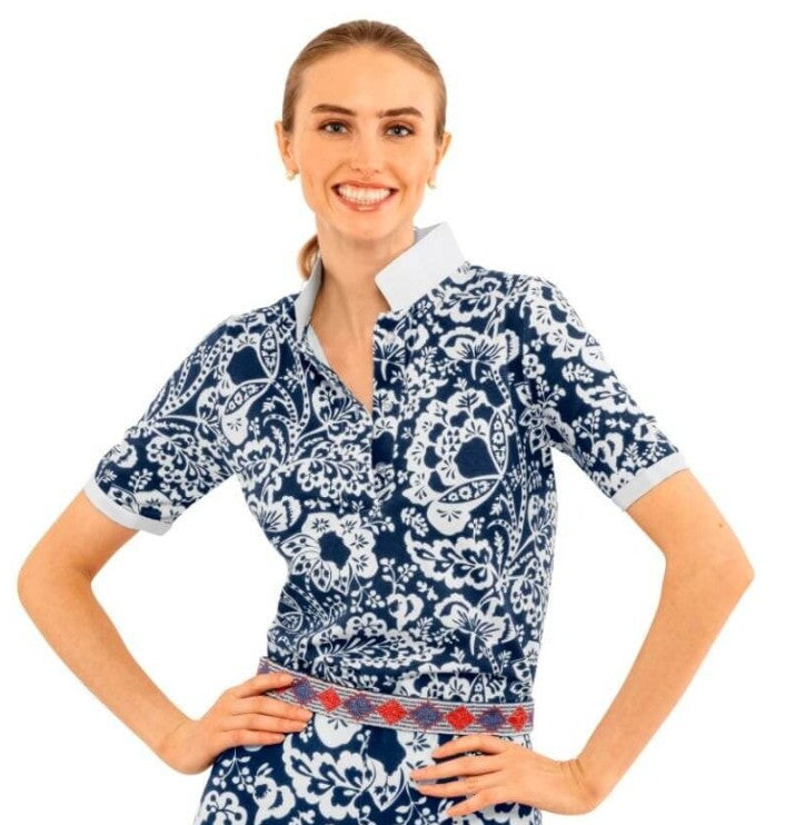 Gretchen Scott Gripeless Flora Polo Shirt (Multiple Colors)