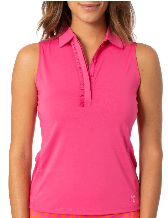 Golftini Sleeveless Ruffle Stretch Polo (Multiple Colors)