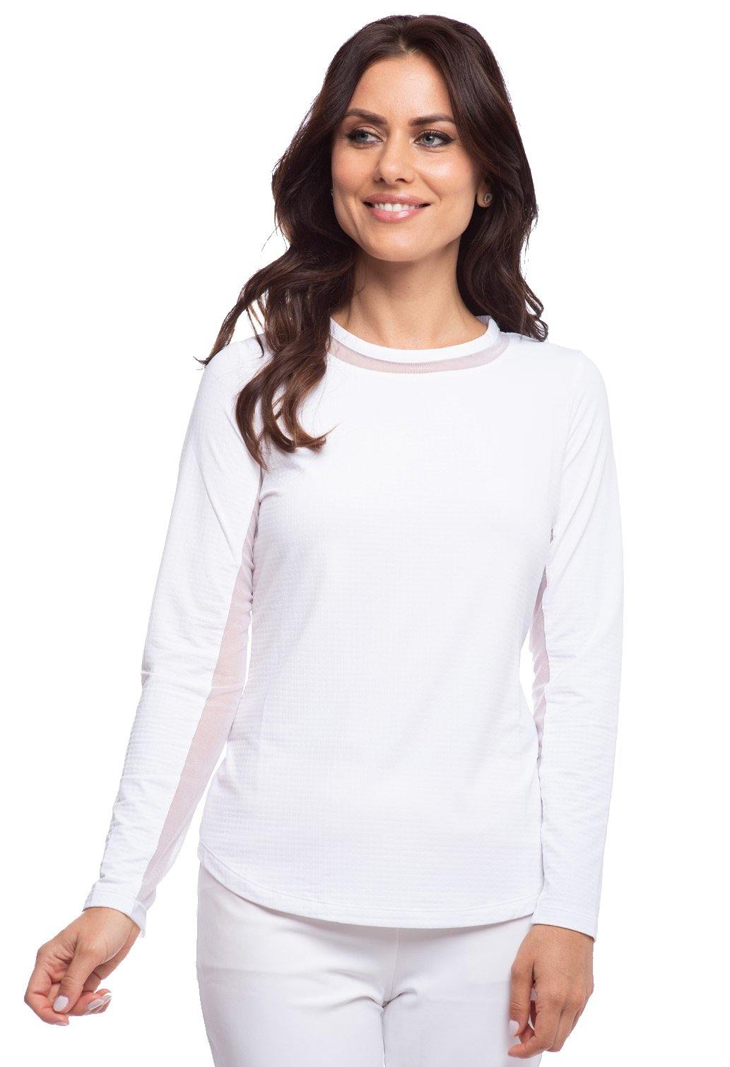 IBKUL Long Sleeve Crew Neck White