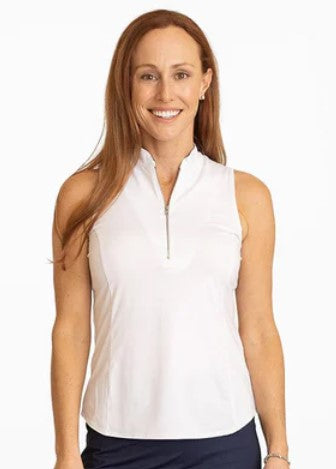 Amy Sport CLASSIC ESSENTIALS Isabel Sleeveless Top IN WHITE LOGO