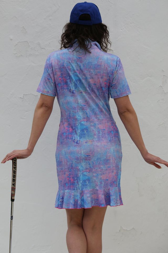 FAMARA FRAGMENTS Short Sleeve Frill Dress