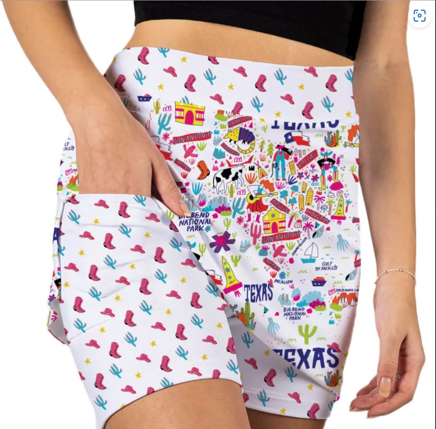 SKORT OBSESSION LONE STAR STATE TEXAS SKORT 17"