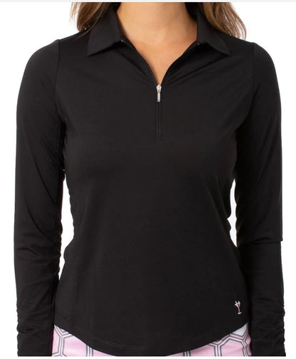 Golftini Long Sleeve Zip Polo (Multiple Colors)