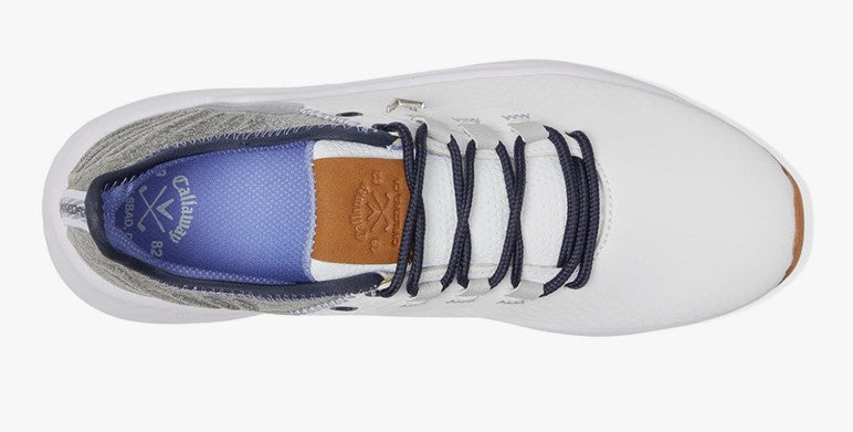 Callaway La Jolla Spikeless Golf Shoe in White/Navy