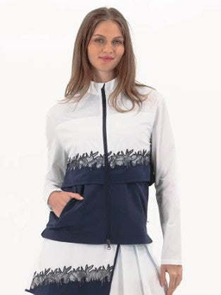FORAY Lace Inset Double Layer Jacket