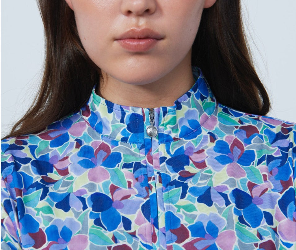Daily Sports ARTIST Leafs Multi Color Print Long Sleeve Polo Shirt
