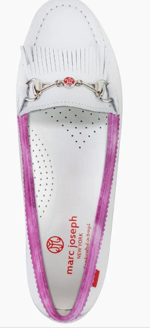 Marc Joseph Lexington 2 Women's Golf Shoes - White Grainy & Fuchsia Stained