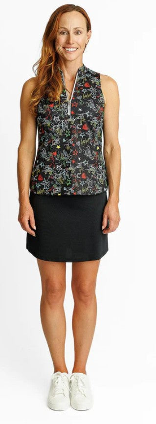 Amy Sport INSPIRED MARISA PLEATED BACK SOLID SKORT 16" (Multiple Colors)