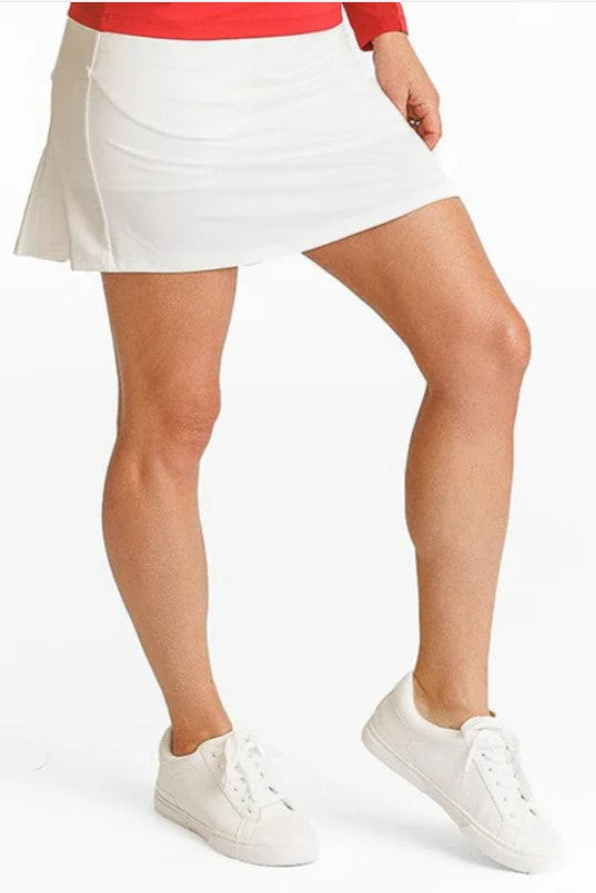 Amy Sport INSPIRED MARISA PLEATED BACK SOLID SKORT 16" (Multiple Colors)