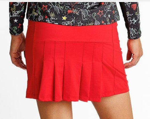 Amy Sport INSPIRED MARISA PLEATED BACK SOLID SKORT 16" (Multiple Colors)