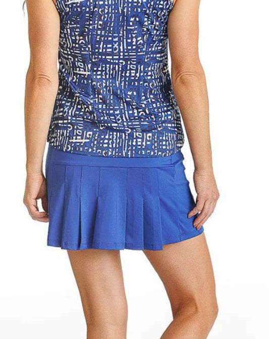 Amy Sport INSPIRED MARISA PLEATED BACK SOLID SKORT 16" (Multiple Colors)