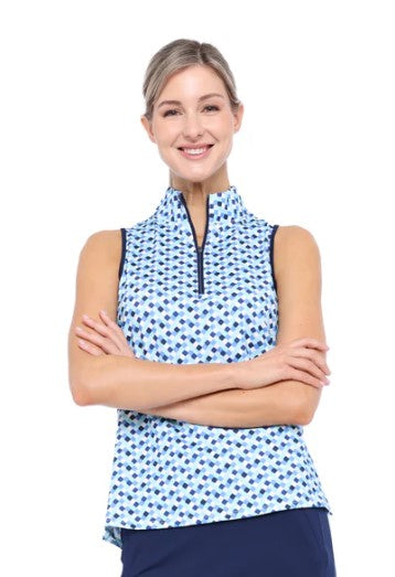 Belyn Key MARILYN MOCK CUTAWAY SLEEVELESS TOP
