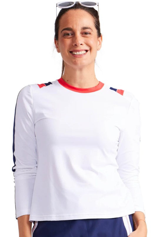 Kinona PUHI MORNING DEW CREW LONG SLEEVE GOLF TOP