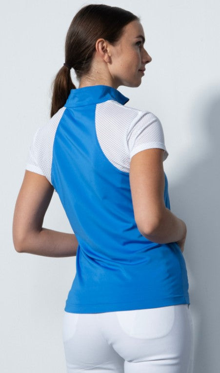 Daily Sports ABSTRACT Maja Cosmic Blue Cap Sleeve Polo Shirt