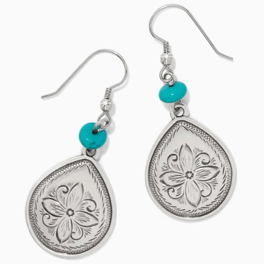 Brighton Mosaic Turquoise Teardrop French Wire Earrings