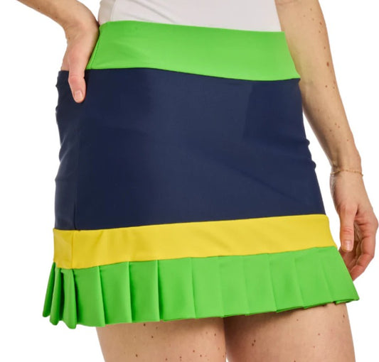 TZU TZU DARBY NAVY-GRASSHOPPER-LEMON SKORT 16"