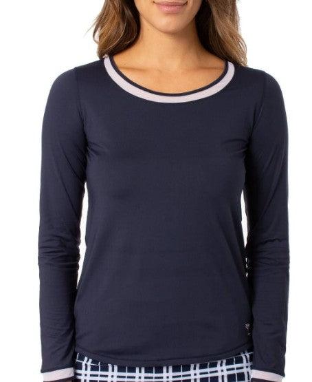 Golftini Long Sleeve Long Sleeve Mesh Trim Top