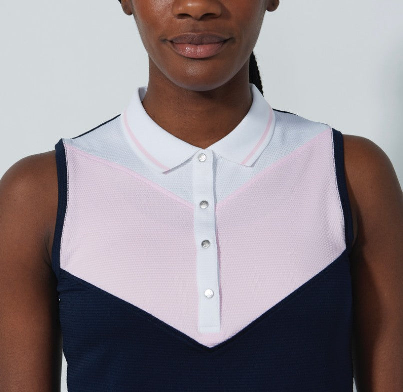Daily Sports Color Block Sleeveless Polo Shirt (Multiple Colors)