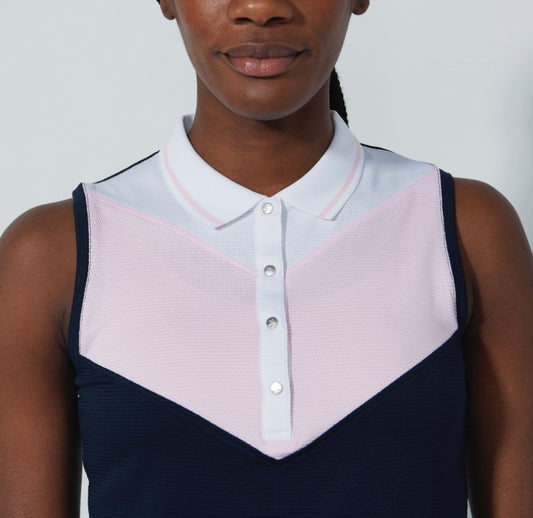 Daily Sports Color Block Sleeveless Polo Shirt