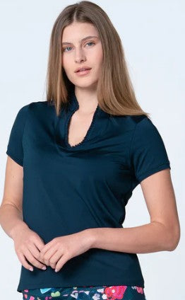 Lucky in Love Pleated Placket Short Sleeve (Multiple Colors)