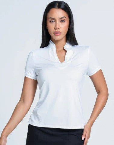 Lucky in Love Pleated Placket Short Sleeve (Multiple Colors)