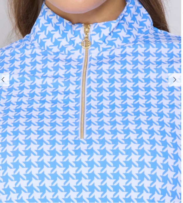 G Lifestyle Quarter Zip Long Sleeve Houndstooth Top (Multiple Colors)