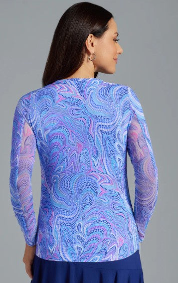 IBKUL Rebecca Print Long Sleeve Crew Neck (Multiple Colors)