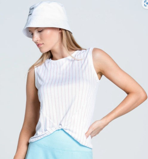 Lucky in Love Retro Revival Retro Stripe Twist Front Tank