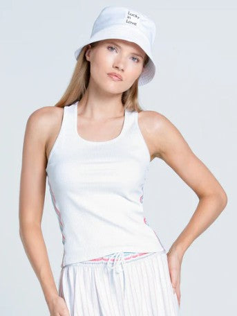 Lucky in Love Retro Revival Rib Tank Racer Back Polo