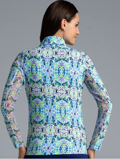 IBKUL Ridley Print Long Sleeve Mock Neck (Multiple Colors)