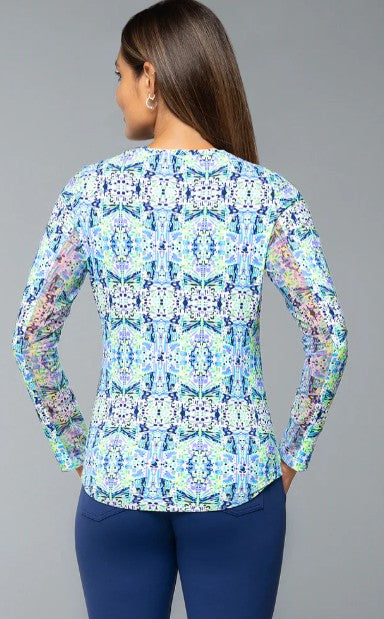 IBKUL Ridley Print Long Sleeve Crew Neck (Multiple Colors)