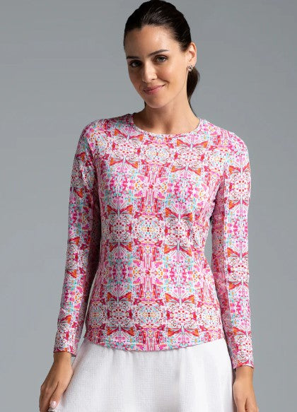 IBKUL Ridley Print Long Sleeve Crew Neck (Multiple Colors)