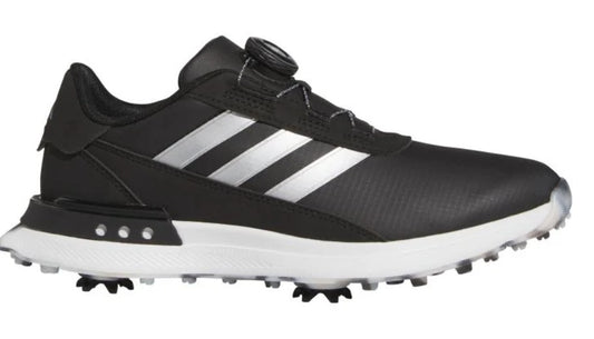 Adidas S2G BOA 24 Golf Shoes in Core Black/Silver Metallic/Wonder Quartz
