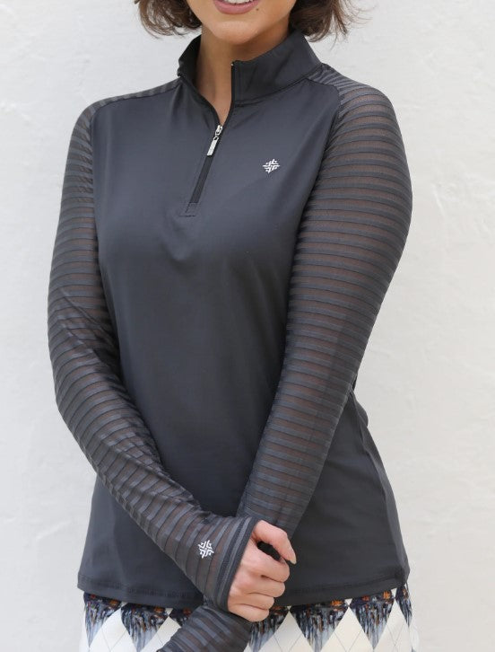 FAMARA TONAL SOLIDS SHEER LONG SLEEVE SHIRT (MULTIPLE COLORS)